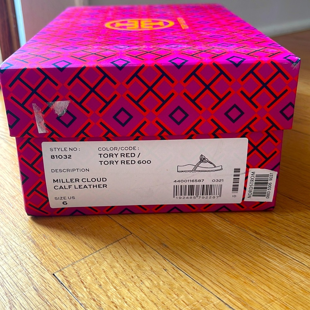 Brand new in box red Tory Burch sandals.